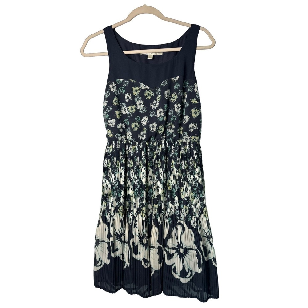 Lauren-Conrad Floral Cute Summer Dress Women's‎ SZ 6 Blue Fit & Flare Sleeveless